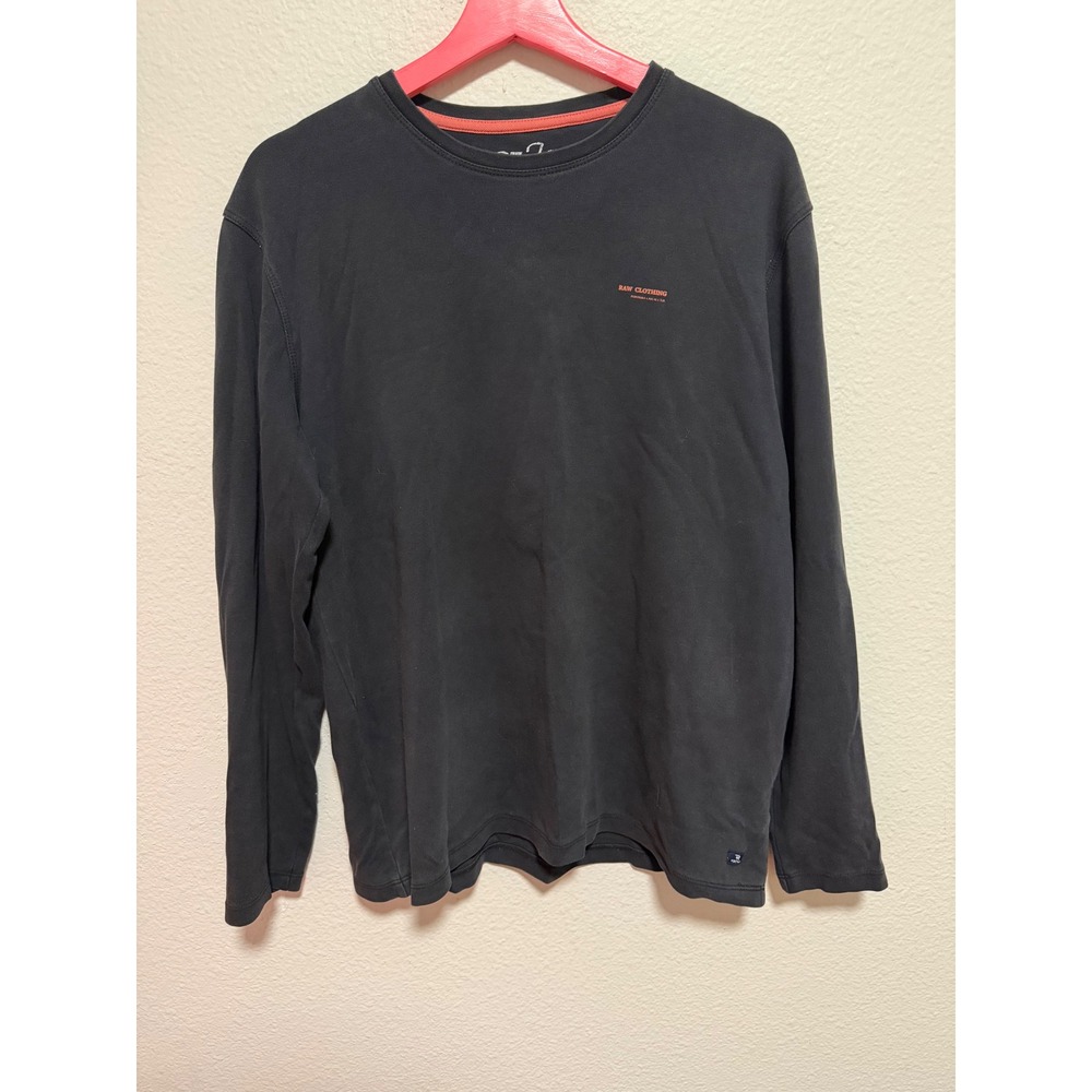 Porthall Denim Brand Mens XXL Black Long Sleeve Raw Clothing Graphic Tee Shirt